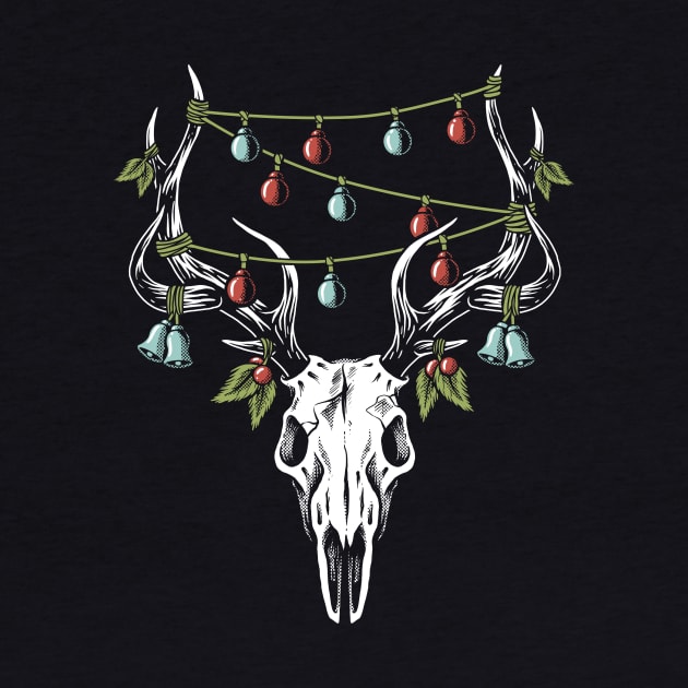 Christmas Reindeer Skull Decorations by dumbshirts